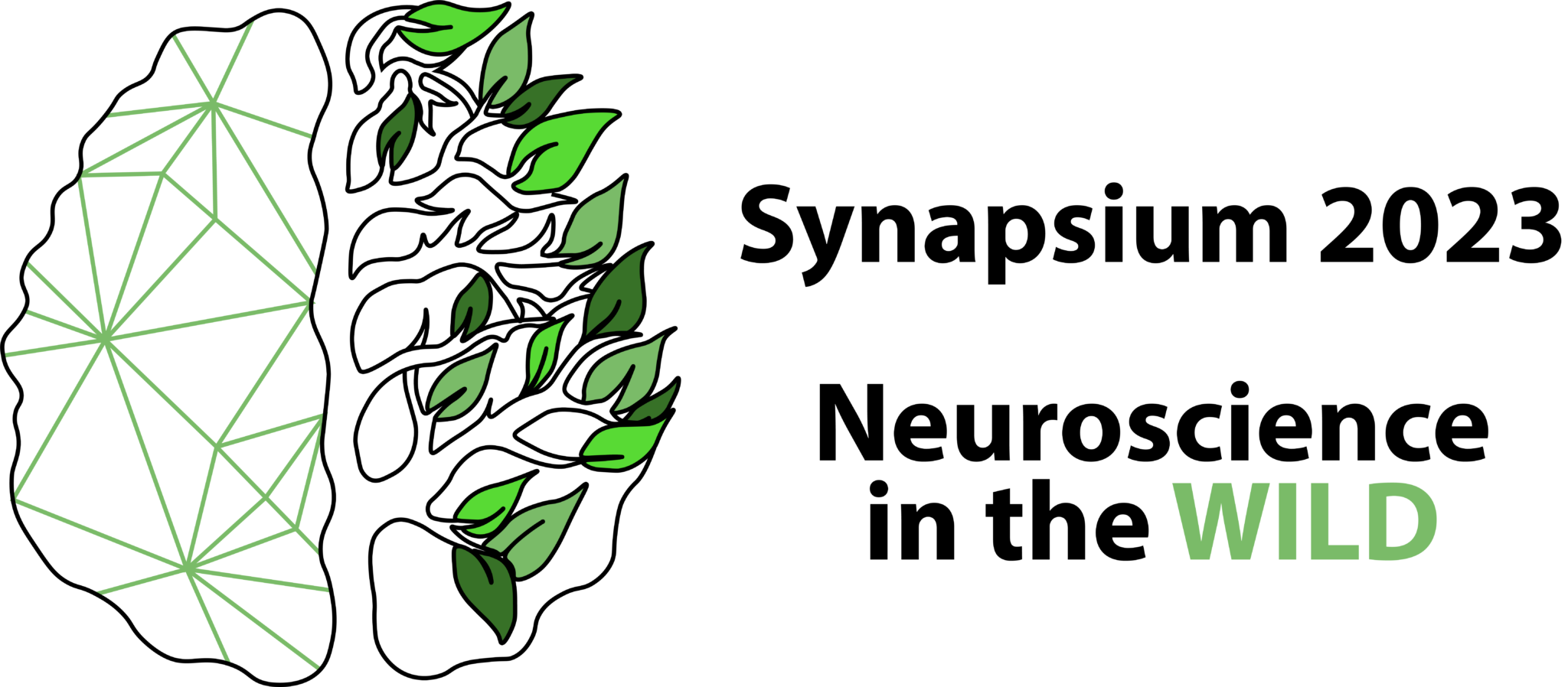 Synapsium 2023 logo with slogan horizontal white